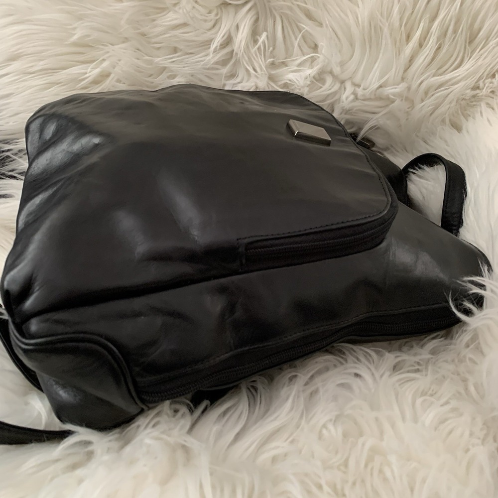 Perlina NY Black Leather Backpack - Picture 8 of 11